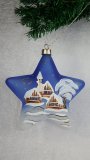 Christmas Decorated Hand Painted and LED illuminated Star Blue Class 01