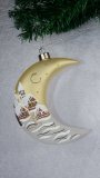 Christmas Decorated Hand Painted and LED illuminated Moon Gold Class 01