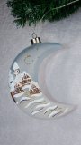 Christmas Decorated Hand Painted and LED illuminated Moon Light Blue Class 01