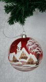 Christmas Decorated Hand Painted and LED illuminated Large Ball Red Class 01