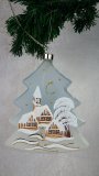 Christmas Decorated Hand Painted and LED illuminated Christmas Tree Light Blue Class 01