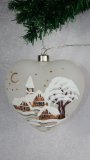 Christmas Decorated Hand Painted and LED illuminated Heart White Class 01