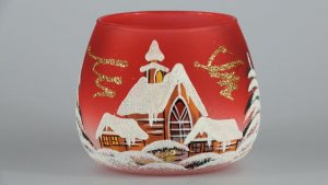 Round Cup 1 Tea Light Holder Red Class 02