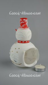 Snowman Tealight Holder - Red