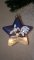 Christmas Decorated Hand Painted and LED illuminated Star Blue Class 01