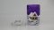 Christmas Decorated Glass Cylinder for Tea Light Purple Lux 02