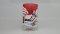 Christmas Decorated Glass Cylinder for Tea Light Red Sc 02