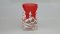 Christmas Decorated Glass Cylinder for Tea Light Red Class 01