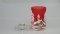 Christmas Decorated Glass Cylinder for Tea Light Red Class 01