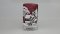 Christmas Decorated Glass Cylinder for Tea Light Claret Sc 02